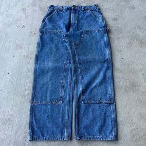 Vintage Y2K Carhartt denim blue jeans double knee work wear carpenter pants